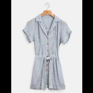 NWT Faherty Izzy Striped Doublegauze Romper